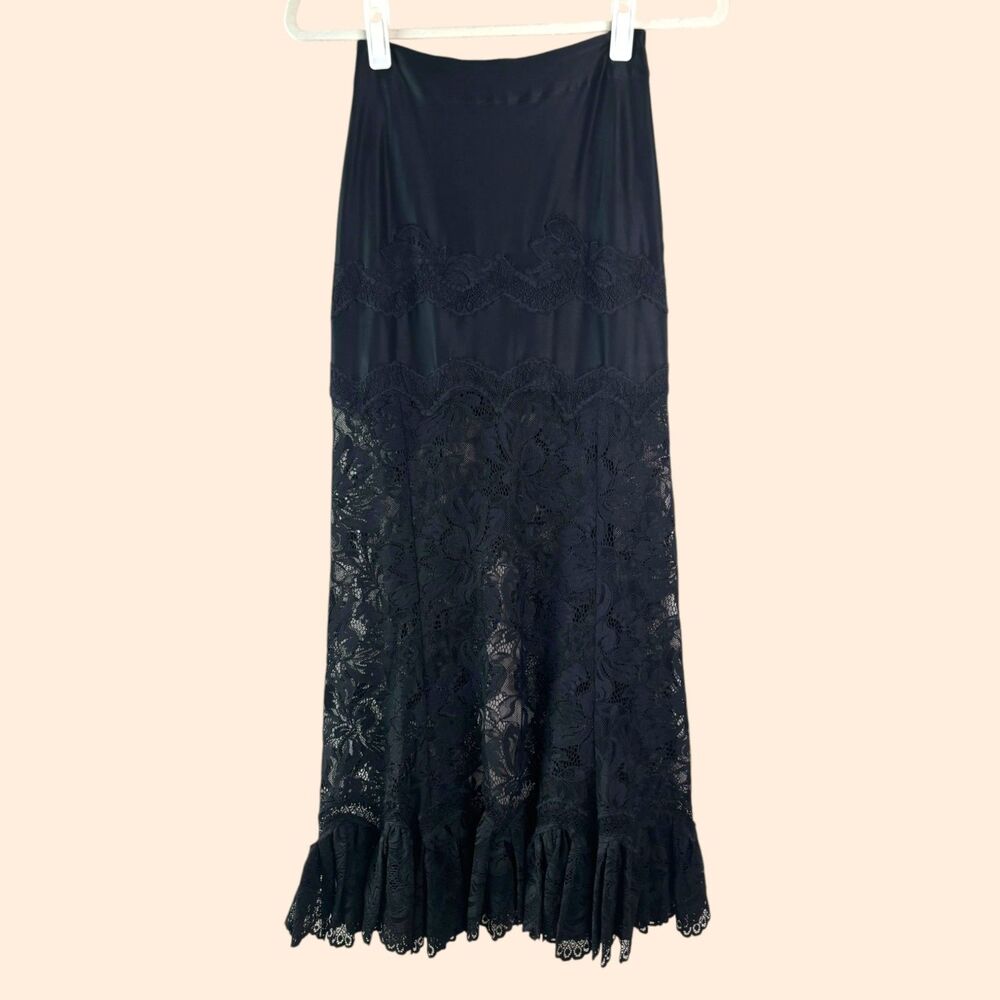 Paco Rabanne Black Lace Maxi Skirt - Picture 2 of 7
